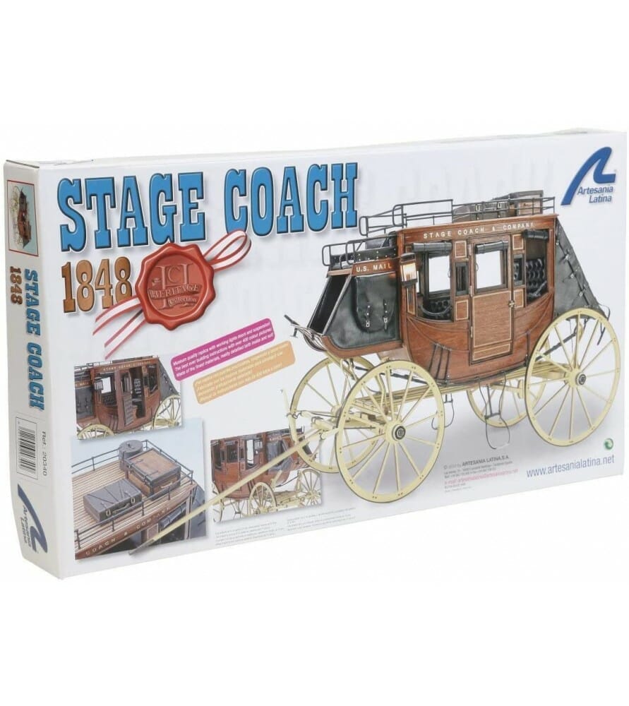 Stagecoach 1848 - Houten en metalen modelbouwpakket - Schaal