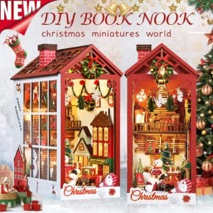 Book Nook Christmas Miniatures World – Houten DIY Book Nook