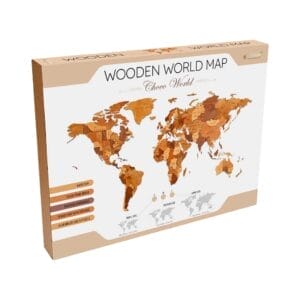 Houten Wandpuzzel Wereldkaart...