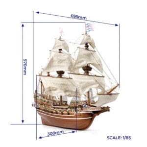 HMS Revenge – Historisch Schip – Houten Zelfbouwpakket – Schaal 1:85